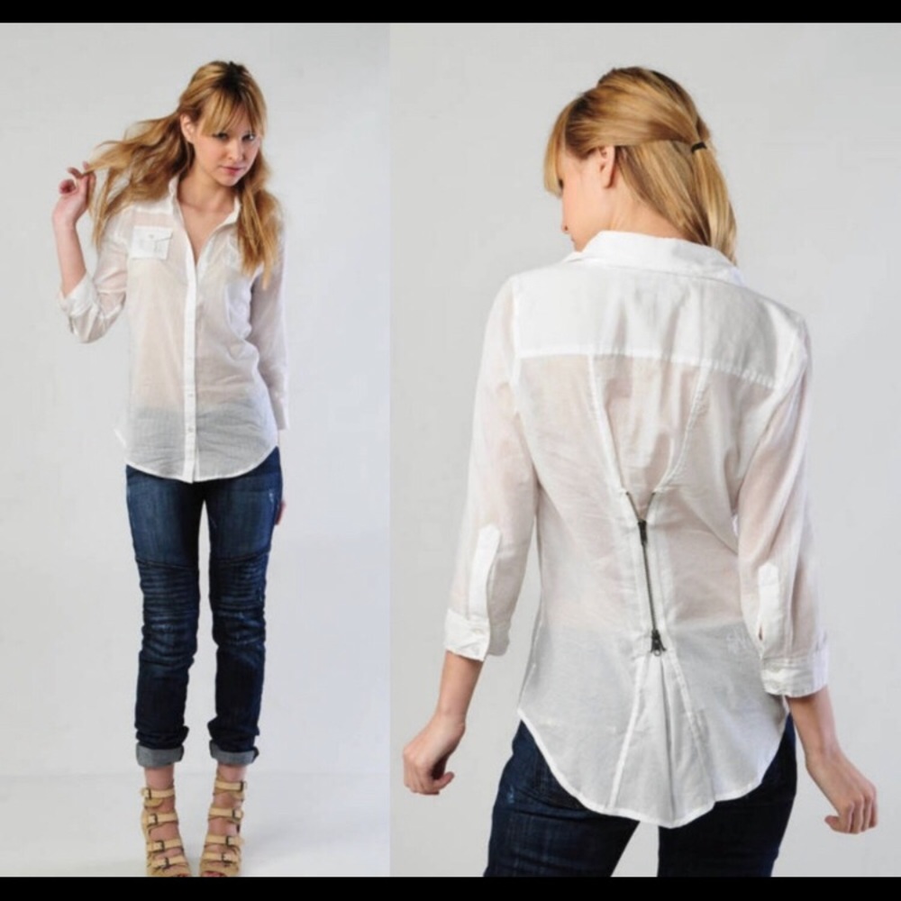 EUC Elizabeth and James Zip Back Cohen Shirt